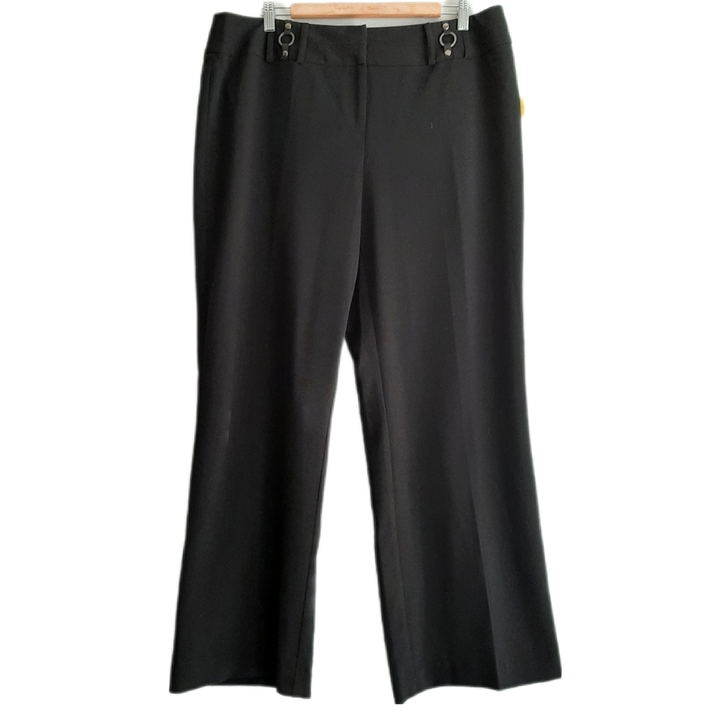 🍒 New - STYLE & CO. Stretch Dress Trousers Neutral Black Sz 16 W